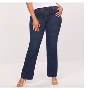 Lane Bryant Women's Dark Wash Genius Fit Slim Boot Cut Jeans Size 24 Style 26101